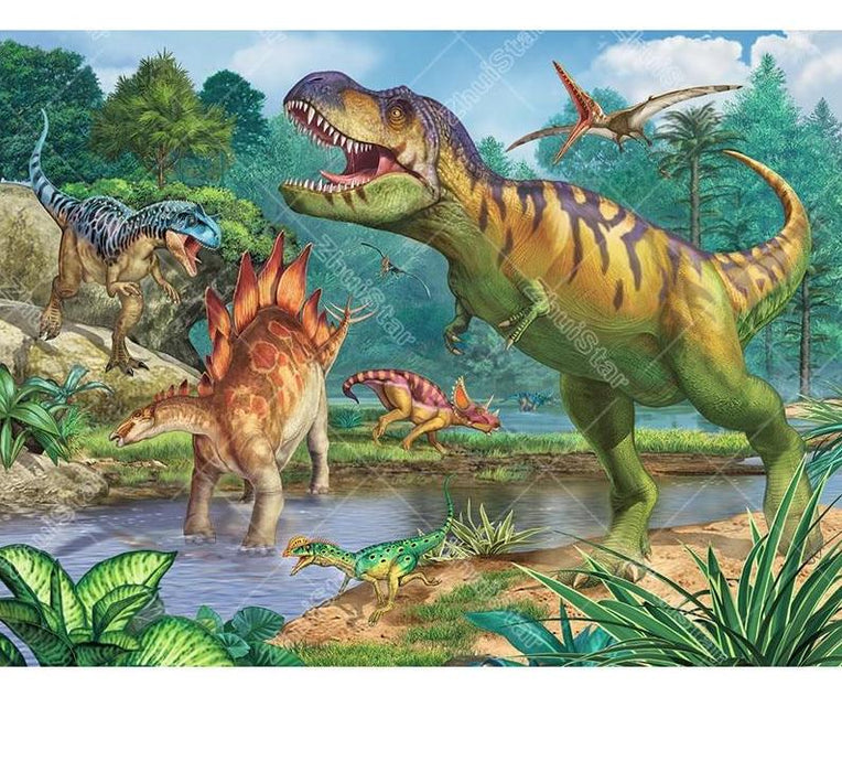 Dinosaur Field 5D DIY Paint By Diamond Kit