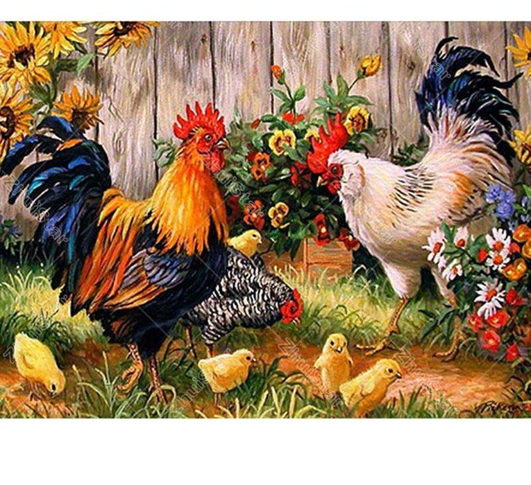 Hen Family 5D DIY Paint By Diamond Kit