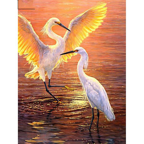 Sunset Swan Lake 5D DIY Paint By Diamond Kit
