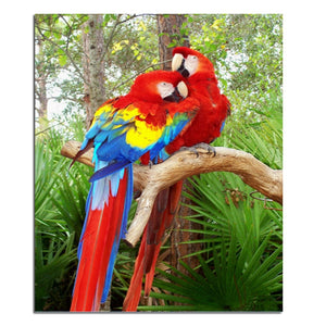 Two Red Parrots 5D DIY Paint By Diamond Kit - Paint by Diamond
