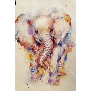 Colored Pastel elephant 5D DIY Paint By Diamond Kit