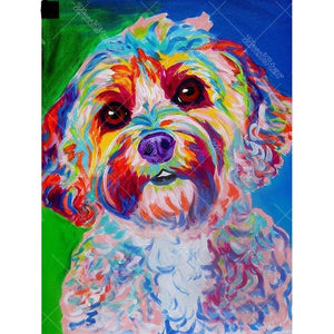 Colorful Puppy 5D DIY Paint By Diamond Kit
