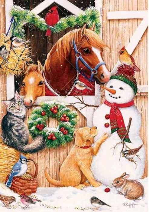 Snowman & Animals 5D DIY Paint By Diamond Kit