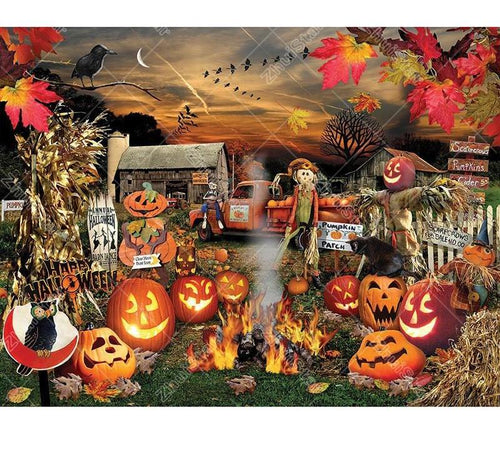 Halloween Pumpkin 5D DIY Paint By Diamond Kit