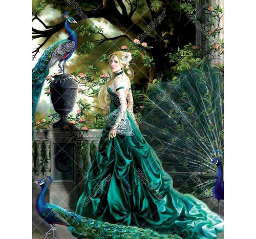 Peacock Princess 5D DIY Paint By Diamond Kit