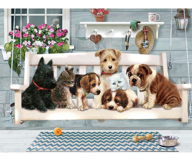 Lovely Dog Cat 5D DIY Paint By Diamond Kit