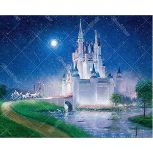 Cartoon Castle at night 5D DIY Paint By Diamond Kit