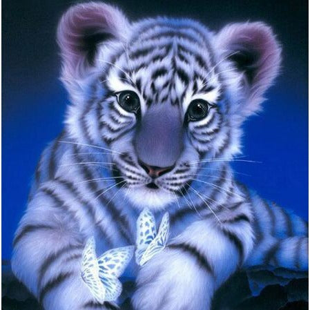 Cute Cub With Butterflies 5D DIY Paint By Diamond Kit - Paint by Diamond