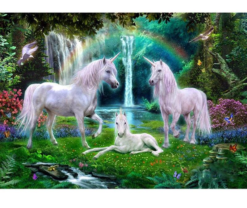 Unicorn Family 5D DIY Paint By Diamond Kit