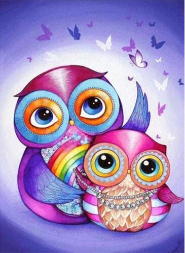 Owl Picture 5D DIY Paint By Diamond Kit