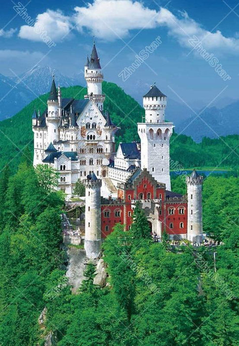 Castle In Mountains 5D DIY Paint By Diamond Kit