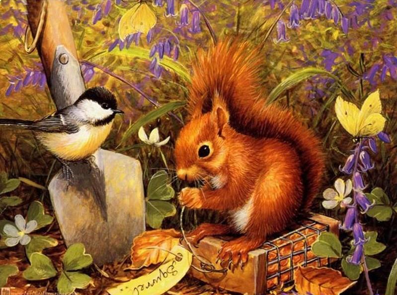 Squirrel In The Garden 5D DIY Paint By Diamond Kit