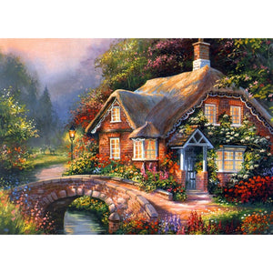 Flower House Embroidery 5D DIY Paint By Diamond Kit - Paint by Diamond