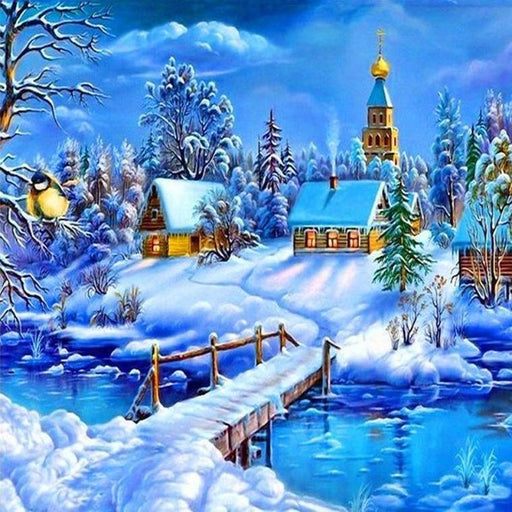 Winter Wonderland Town 5D DIY Paint By Diamond Kit - Paint by Diamond