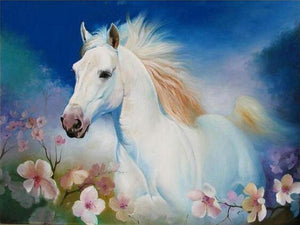 White Horse 5D DIY Paint By Diamond Kit