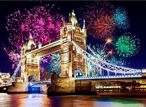 London Bridge & Fireworks 5D DIY Paint By Diamond Kit