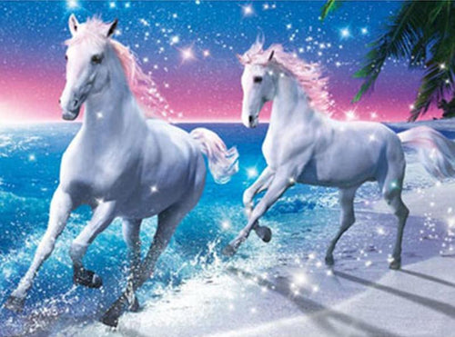 Majestic Horses 5D DIY Paint By Diamond Kit - Paint by Diamond