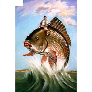 Big fish and people 5D DIY Paint By Diamond Kit