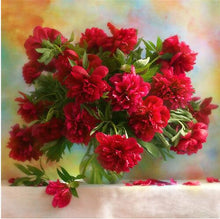 Red Flowers & Vase 5D DIY Paint By Diamond Kit