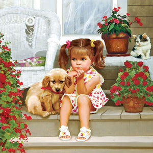 Cute Baby & Puppy 5D DIY Paint By Diamond Kit