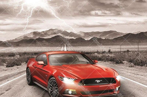 Lightning Red Car 5D DIY Paint By Diamond Kit