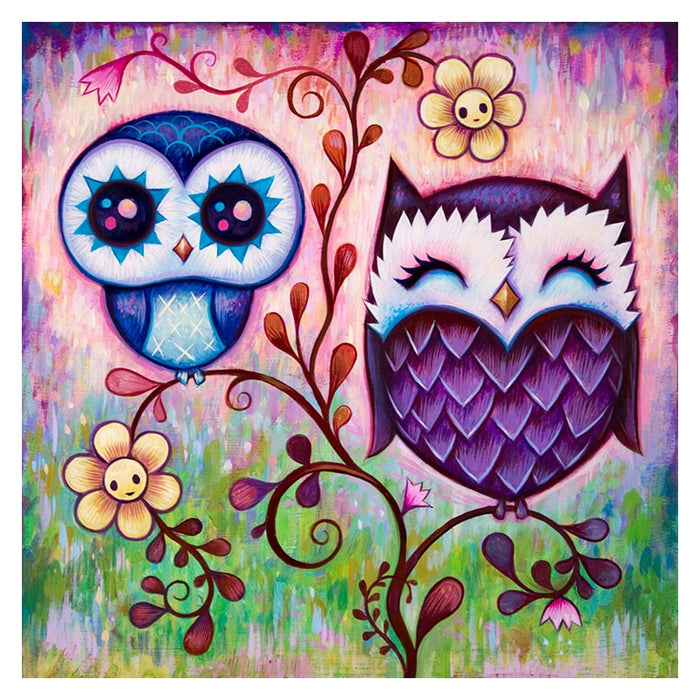 Lovely Two Owls 5D DIY Paint By Diamond Kit