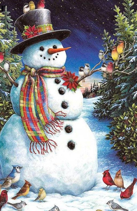 Snowman & Birds 5D DIY Paint By Diamond Kit