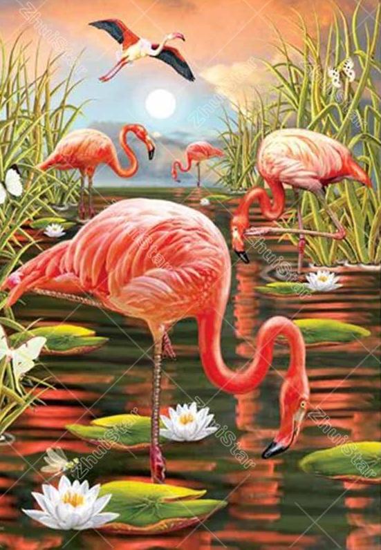 Flamingo In The Pool 5D DIY Paint By Diamond Kit