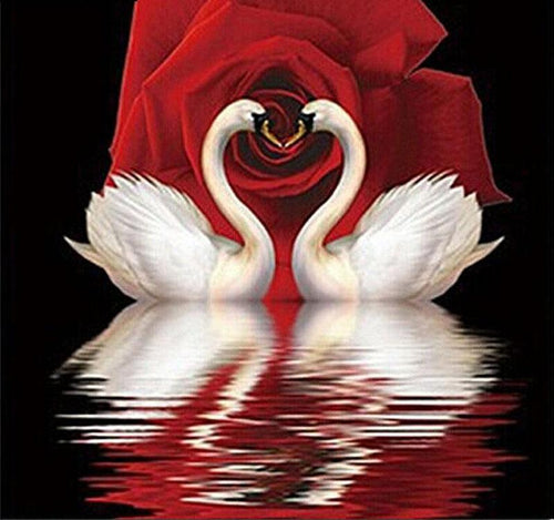 Roses & Swans 5D DIY Paint By Diamond Kit