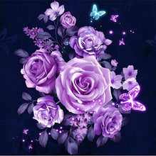 Purple Roses 5D DIY Paint By Diamond Kit