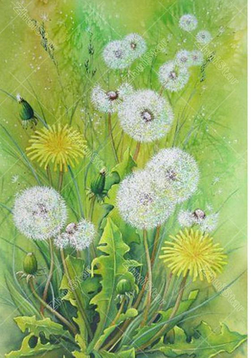 Dandelion Flower 5D DIY Paint By Diamond Kit