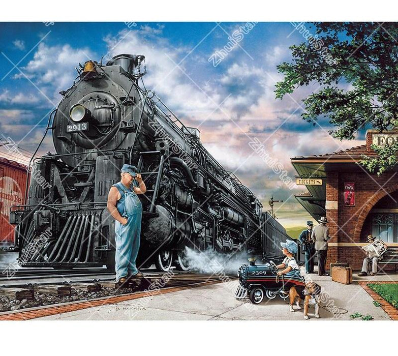 Train Town 5D DIY Paint By Diamond Kit