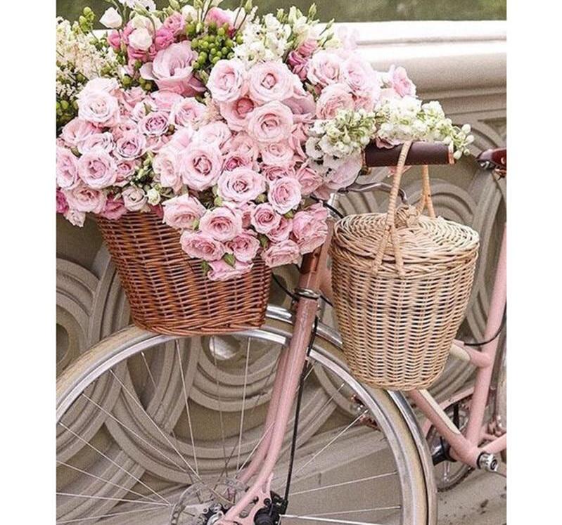 Bicycle & Flower 5D DIY Paint By Diamond Kit