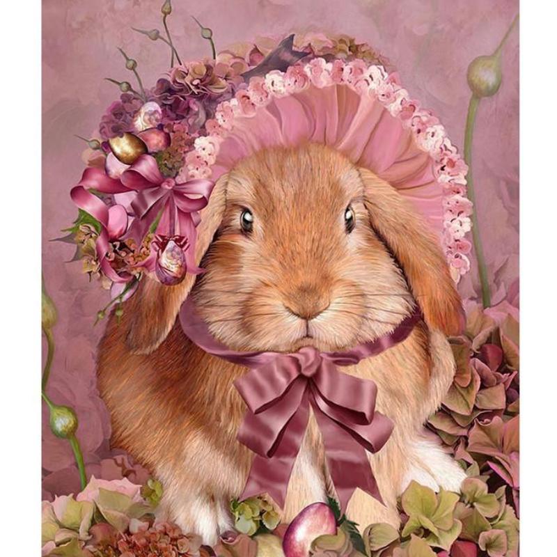 Rabbit with a Scarf 5D DIY Paint By Diamond Kit