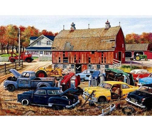 Vintage Car Garage 5D DIY Paint By Diamond Kit