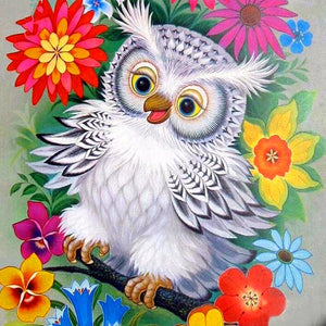 Flower & owl 5D DIY Paint By Diamond Kit