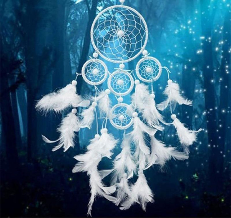 White Dream Catcher 5D DIY Paint By Diamond Kit