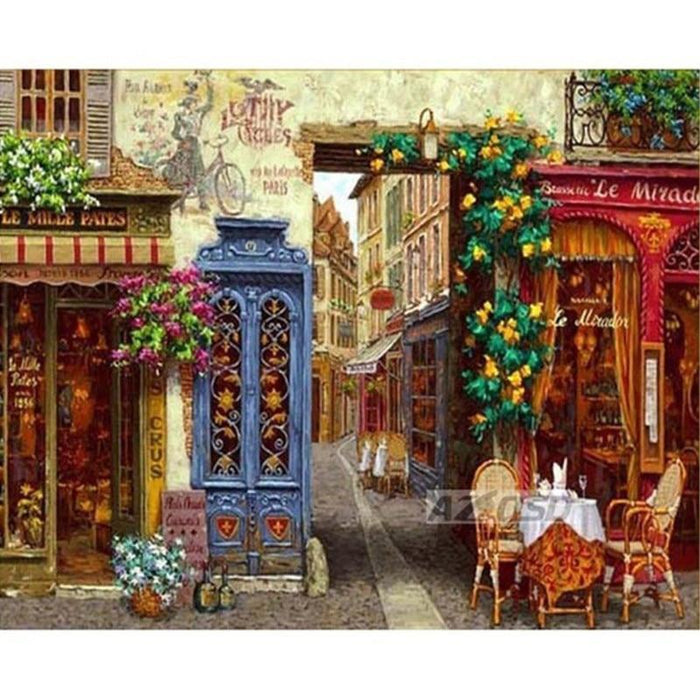 Old City Street Shop 5D DIY Paint By Diamond Kit