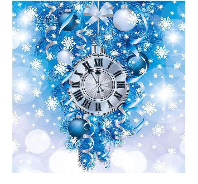 Snow Clock 5D DIY Paint By Diamond Kit