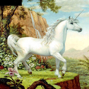 Horse White 5D DIY Paint By Diamond Kit