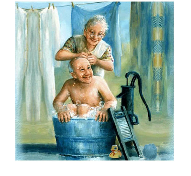 Old Couple 5D DIY Paint By Diamond Kit