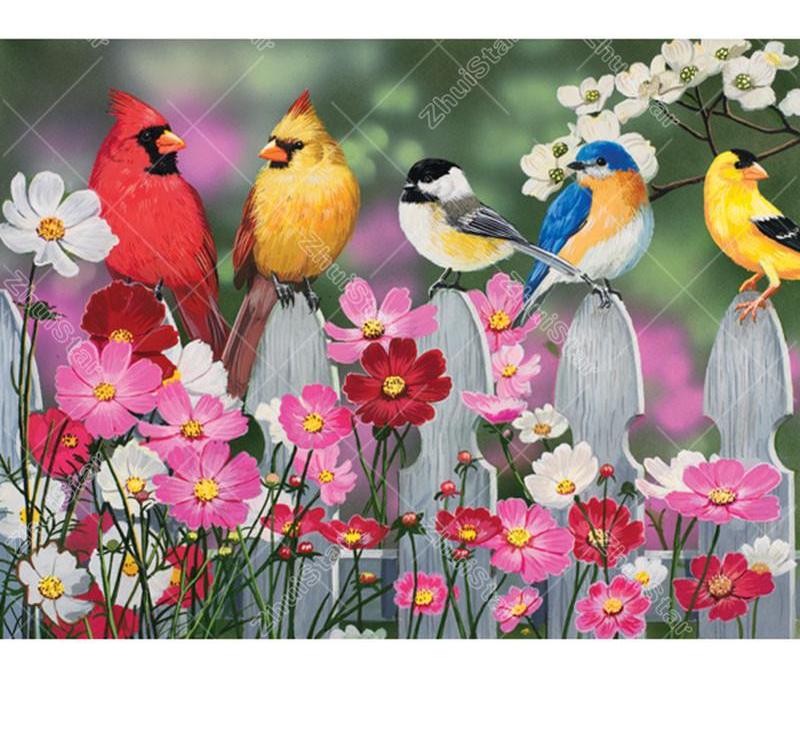 Flowers & Birds 5D DIY Paint By Diamond Kit