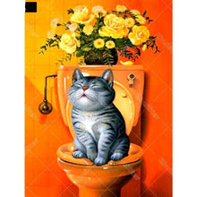 Cat On The Toilet 5D DIY Paint By Diamond Kit