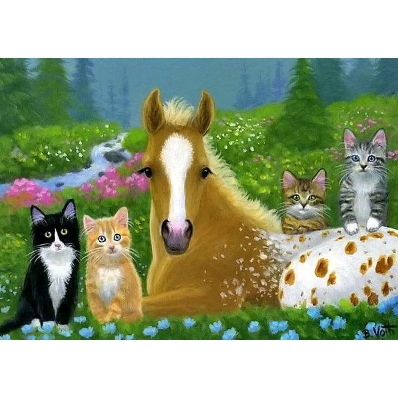 Pony Loves Cat 5D DIY Paint By Diamond Kit