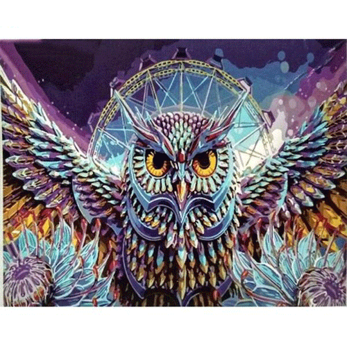 Fierce Owl 5D DIY Paint By Diamond Kit