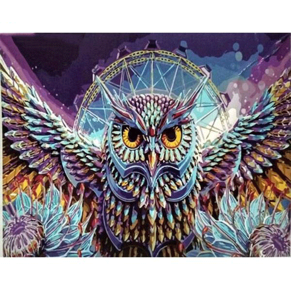 Fierce Owl 5D DIY Paint By Diamond Kit