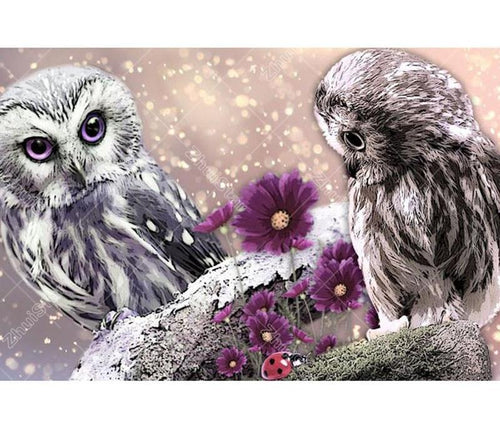 Two Owls 5D DIY Paint By Diamond Kit