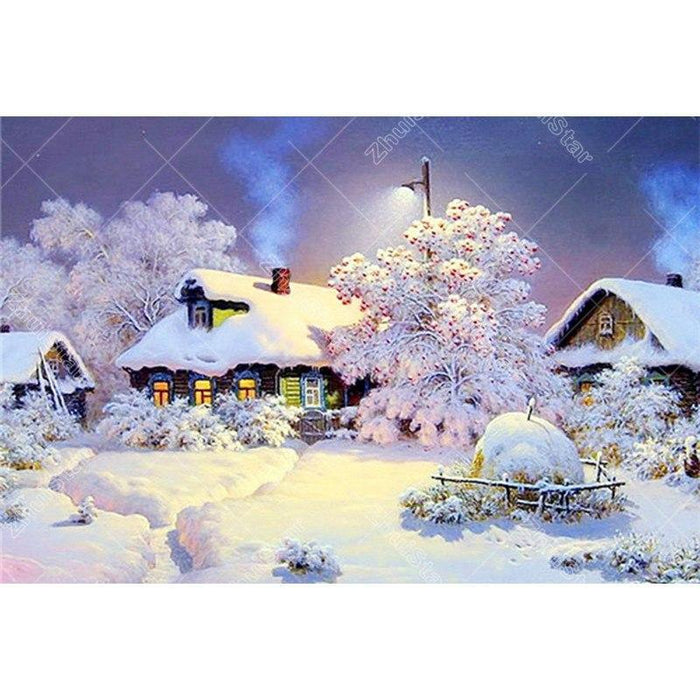 Snow House 5D DIY Paint By Diamond Kit