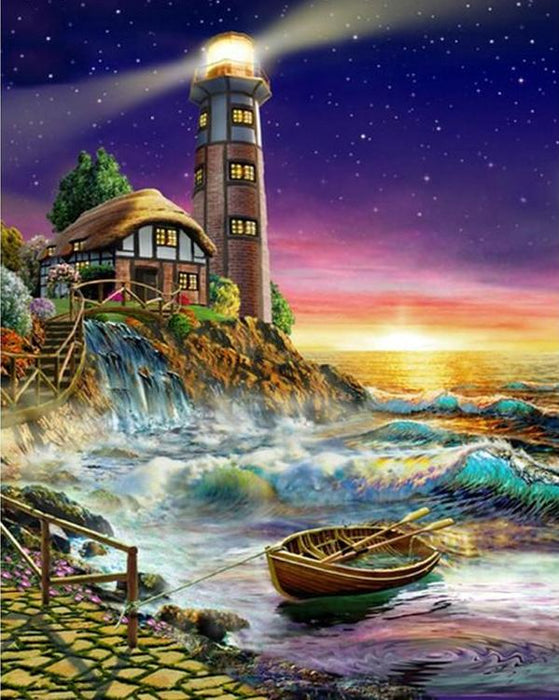 Seaside Lighthouse 5D DIY Paint By Diamond Kit