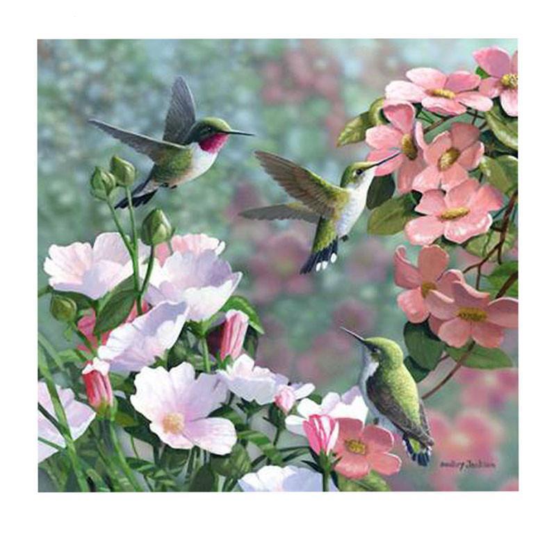 Cute Hummingbirds 5D DIY Paint By Diamond Kit
